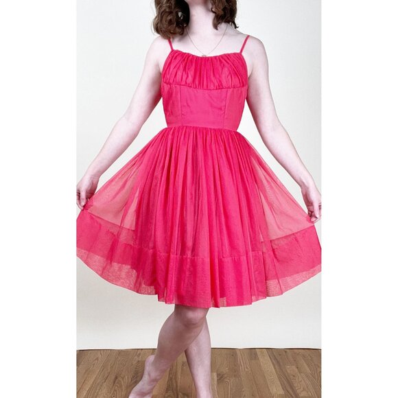 Rare Vintage Handmade Midi Mini Tulle Dress Barbie Ballet Homecoming Prom Dance - Picture 2 of 10